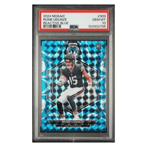 Rome Odunze PSA 10 2024 Panini Mosaic Reactive Blue Card #309