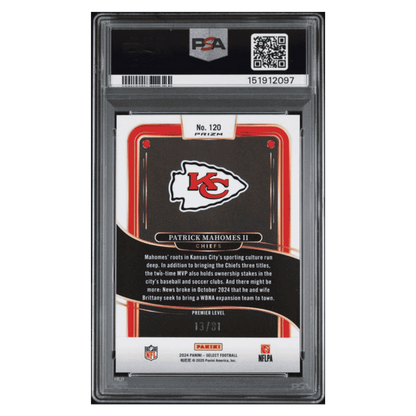 Patrick Mahomes PSA 10 2024 Panini Select Dragon Scale Prizm #d/ 81 Card #120