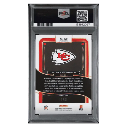 Patrick Mahomes PSA 10 2024 Panini Select Dragon Scale Prizm #d/ 81 Card #120