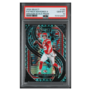 Patrick Mahomes PSA 10 2024 Panini Select Dragon Scale Prizm #d/ 81 Card #120