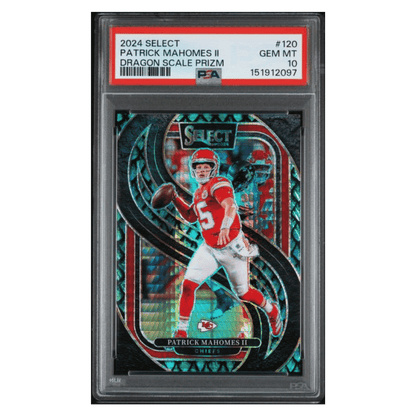 Patrick Mahomes PSA 10 2024 Panini Select Dragon Scale Prizm #d/ 81 Card #120