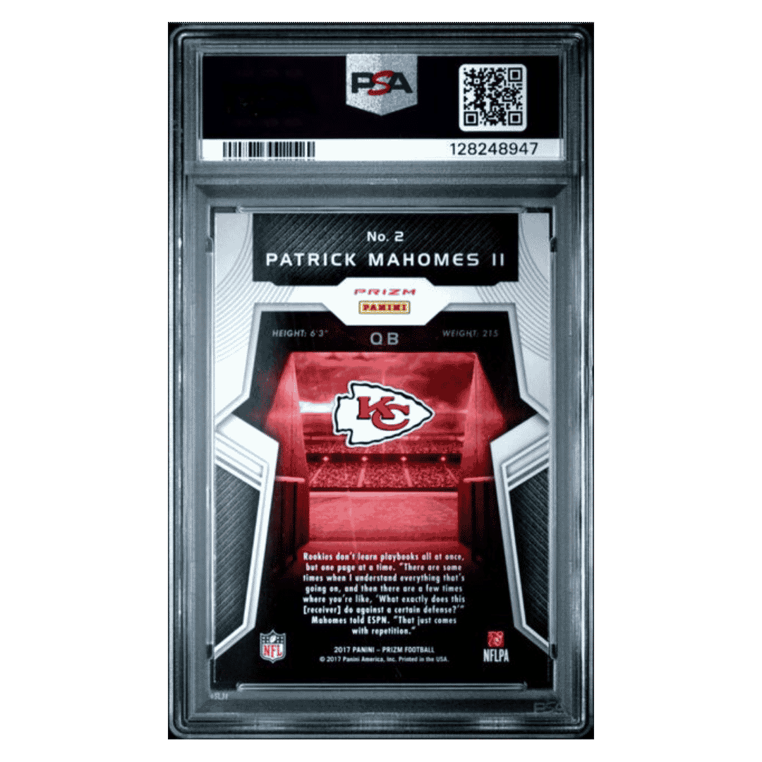 Patrick Mahomes PSA 9 2017 Panini Prizm Rookie Introductions Rookie RC Card #2