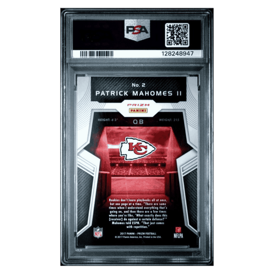 Patrick Mahomes PSA 9 2017 Panini Prizm Rookie Introductions Rookie RC Card #2