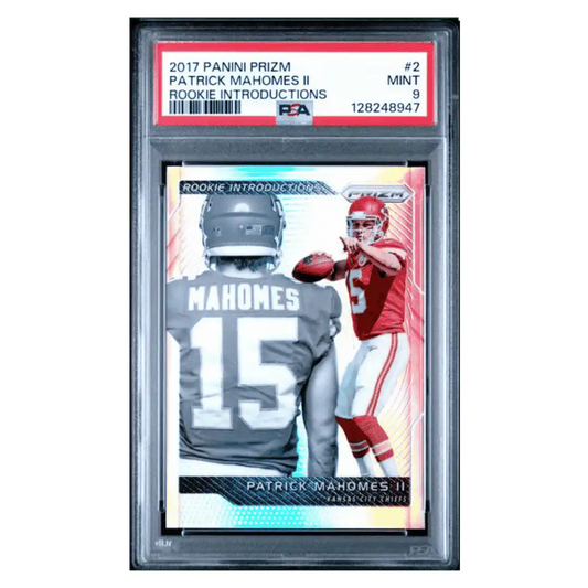 Patrick Mahomes PSA 9 2017 Panini Prizm Rookie Introductions Rookie RC Card #2