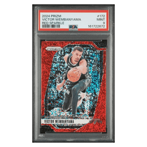 Victor Wembanyama PSA 9 2024 Panini Prizm Red Sparkle SP Card #172