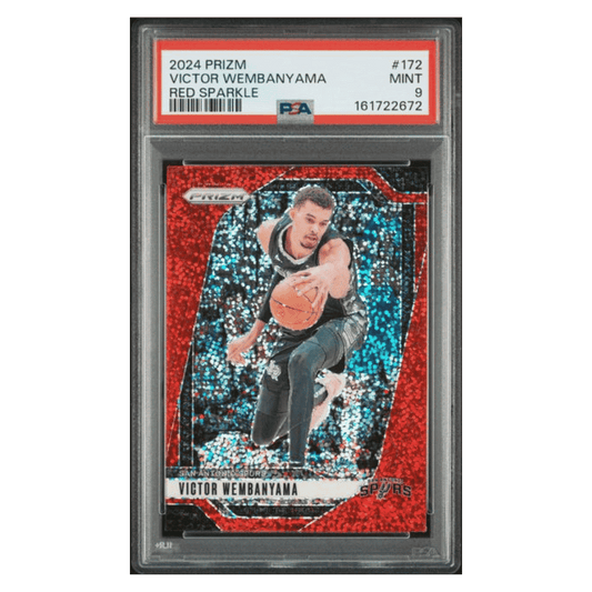 Victor Wembanyama PSA 9 2024 Panini Prizm Red Sparkle SP Card #172