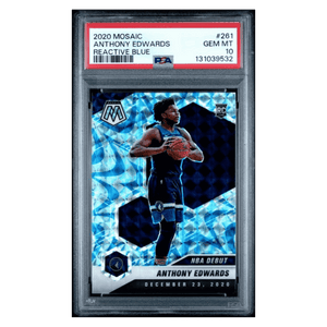 Anthony Edwards PSA 10 2020 Panini Mosaic Reactive Blue Rookie RC Card #261
