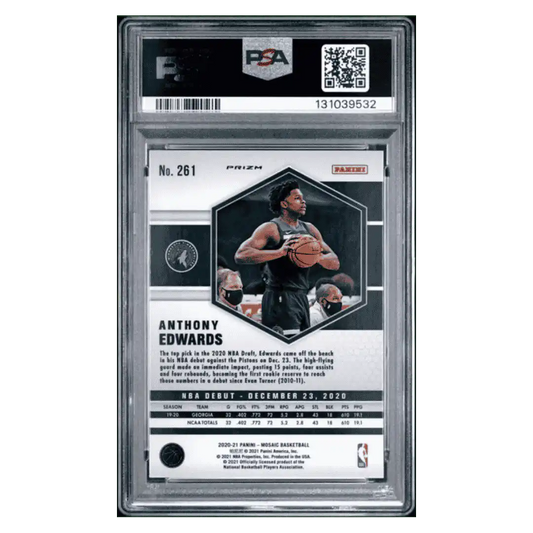 Anthony Edwards PSA 10 2020 Panini Mosaic Reactive Blue Rookie RC Card #261