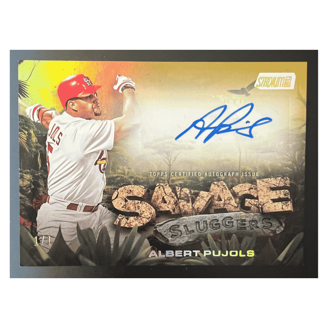 Albert Pujols 2025 Topps Stadium Club Savage Sluggers Autographed #1/ 1 Card #SS-AP