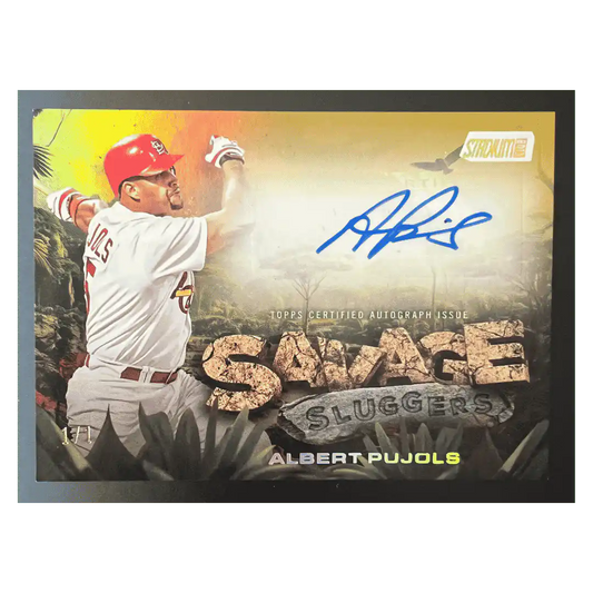 Albert Pujols 2025 Topps Stadium Club Savage Sluggers Autographed #1/ 1 Card #SS-AP