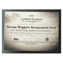 Albert Pujols 2025 Topps Stadium Club Savage Sluggers Autographed #1/ 1 Card #SS-AP
