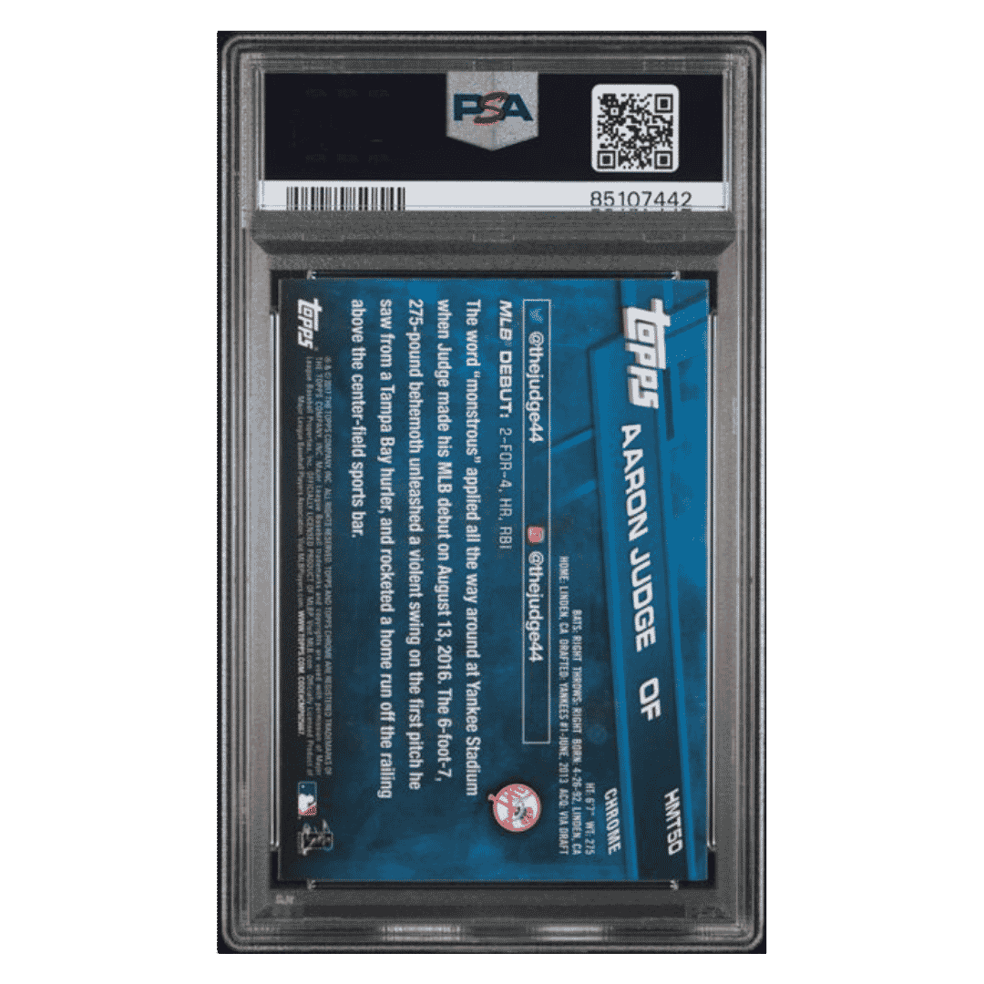 Aaron Judge PSA 10 2017 Topps Chrome Update Rookie RC Card #HMT50