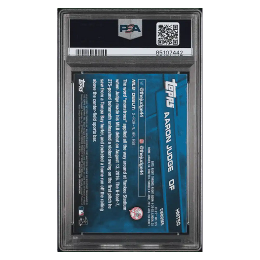 Aaron Judge PSA 10 2017 Topps Chrome Update Rookie RC Card #HMT50