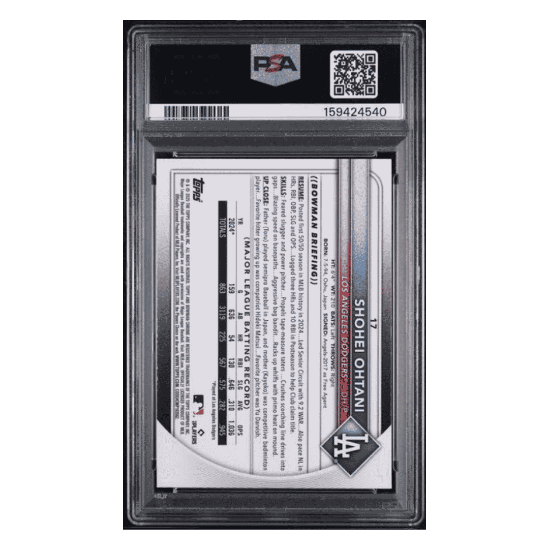 Shohei Ohtani PSA 9 2025 Topps Bowman Mega Box Card #17