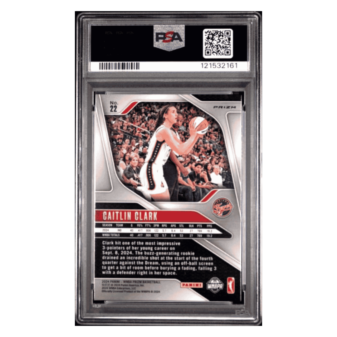 Caitlin Clark PSA 9 2024 Panini Prizm WNBA Ice Rookie RC Card #22