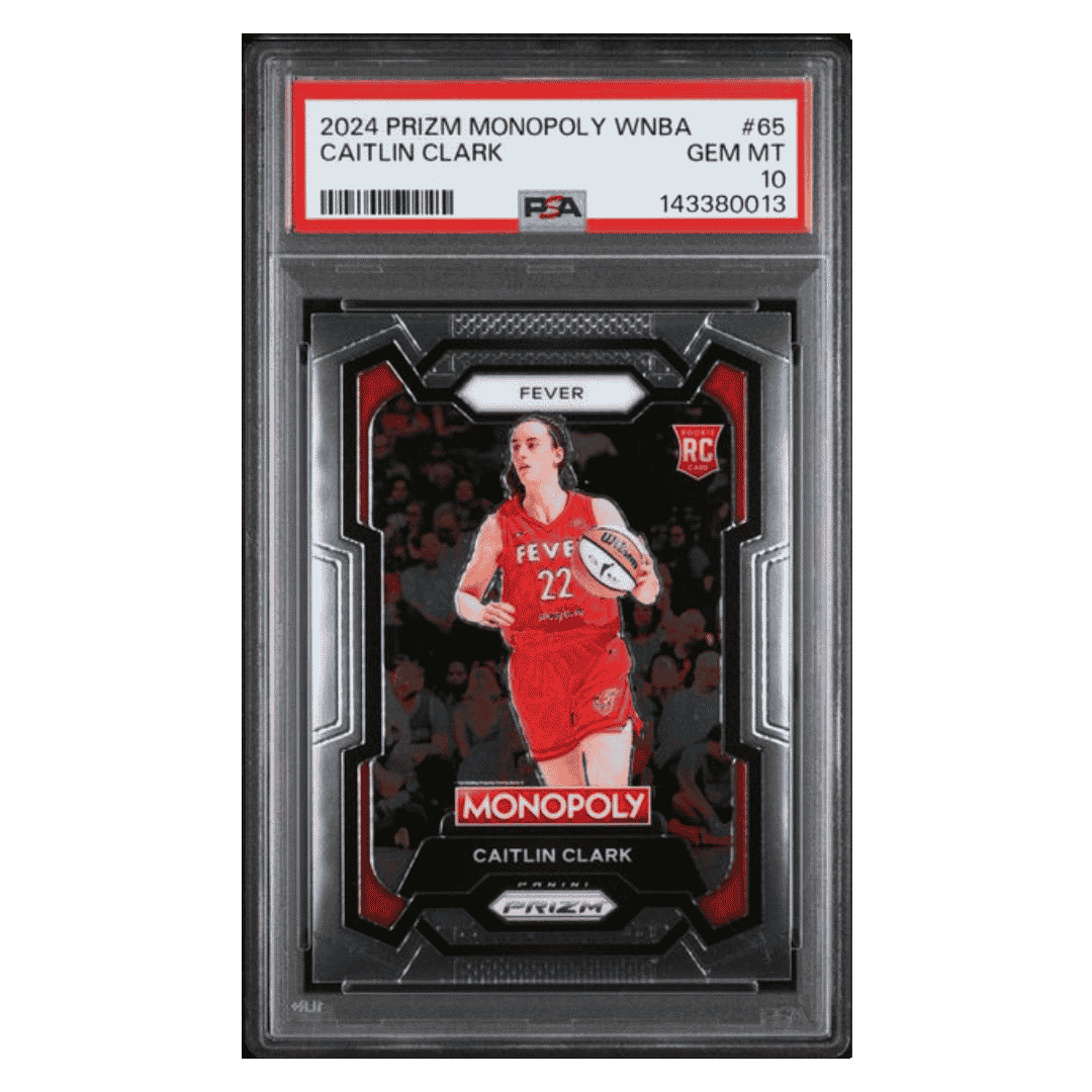 Caitlin Clark PSA 10 2024 Panini Prizm Monopoly WNBA Rookie RC Card #65