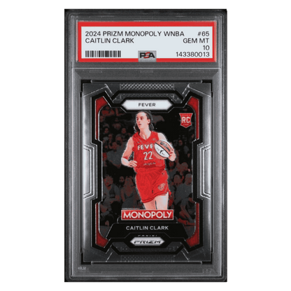 Caitlin Clark PSA 10 2024 Panini Prizm Monopoly WNBA Rookie RC Card #65