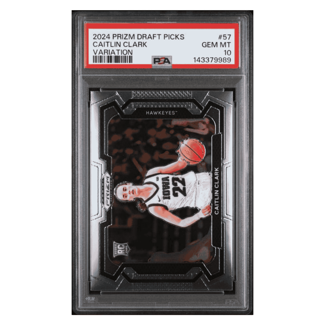 Caitlin Clark PSA 10 2024 Panini Prizm Draft Picks Variation Rookie RC Card #57