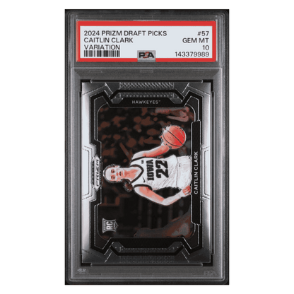 Caitlin Clark PSA 10 2024 Panini Prizm Draft Picks Variation Rookie RC Card #57
