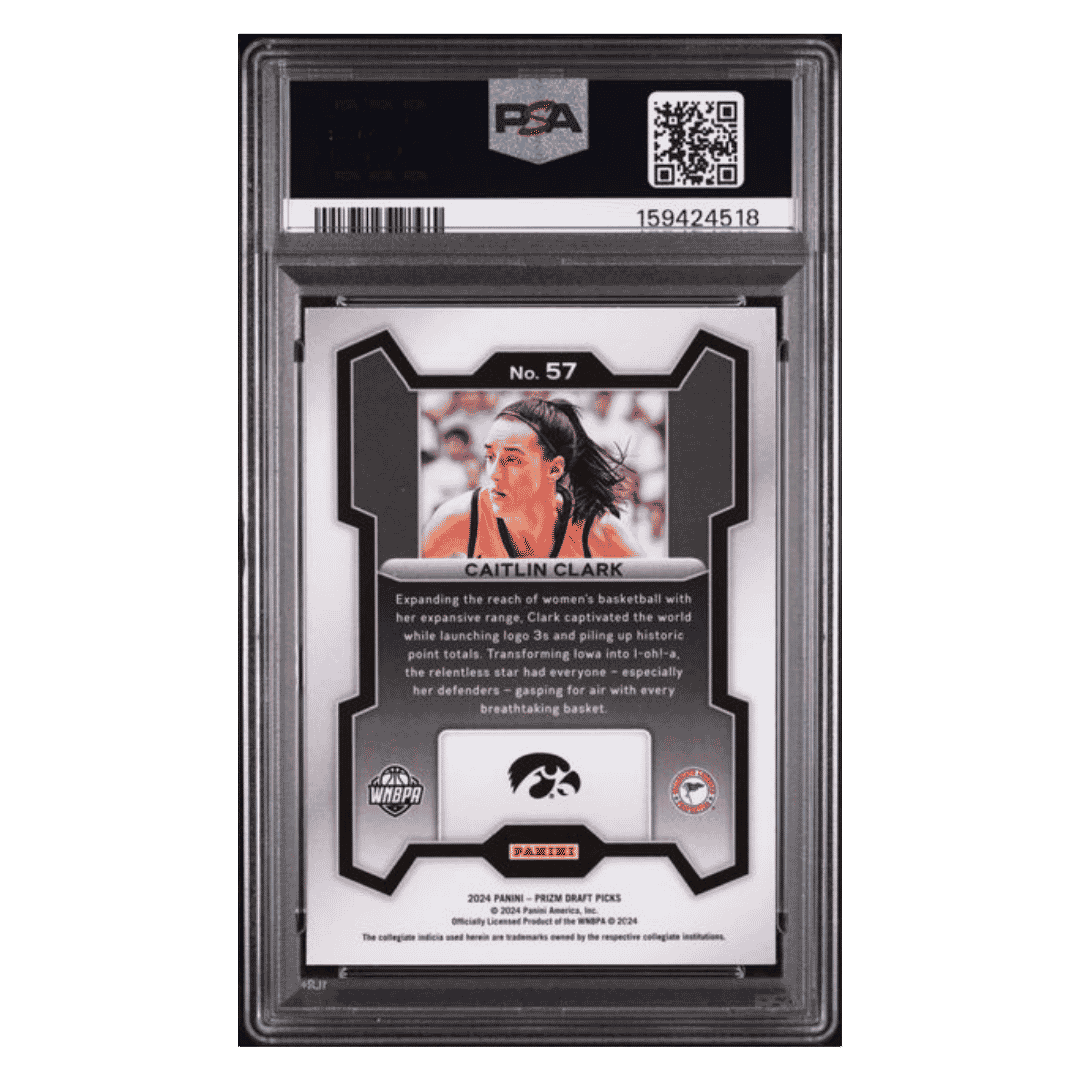 Caitlin Clark PSA 9 2024 Panini Prizm Draft Picks Rookie RC Card #57