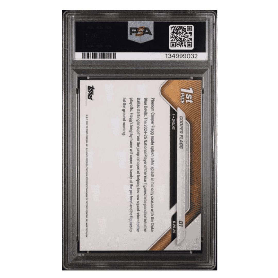 Cooper Flagg PSA 10 2025 Topps Now Draft Rookie RC Card #D1