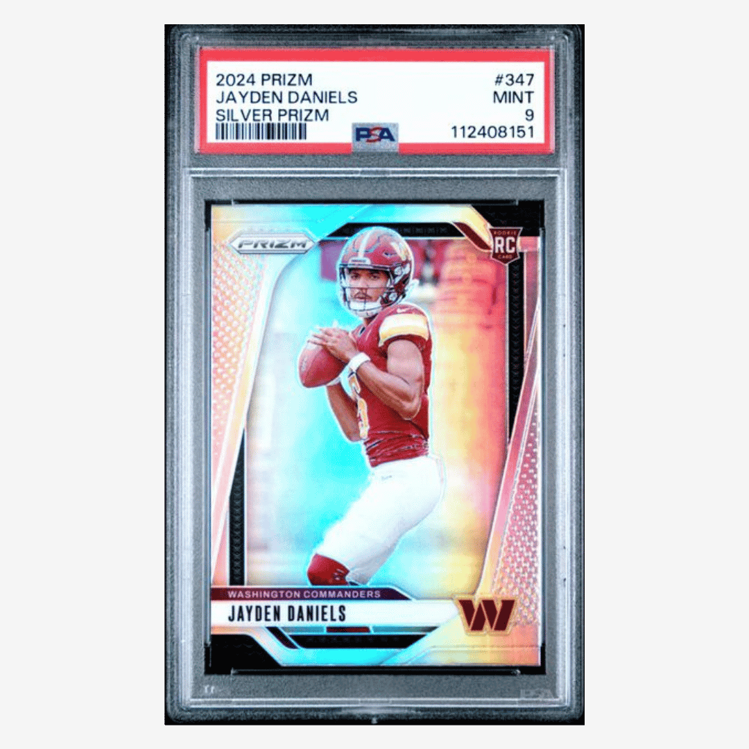 Jayden Daniels PSA 9 2024 Panini Prizm Silver Rookie RC Card #347