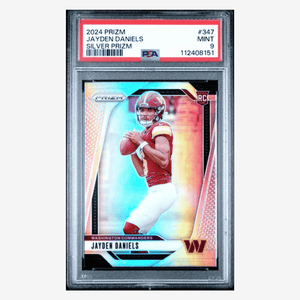 Jayden Daniels PSA 9 2024 Panini Prizm Silver Rookie RC Card #347