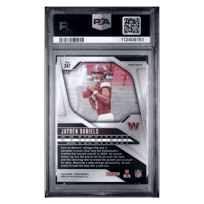 Jayden Daniels PSA 9 2024 Panini Prizm Silver Rookie RC Card #347