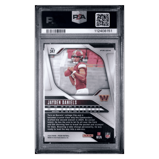 Jayden Daniels PSA 9 2024 Panini Prizm Silver Rookie RC Card #347
