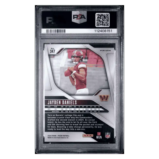 Jayden Daniels PSA 9 2024 Panini Prizm Silver Rookie RC Card #347