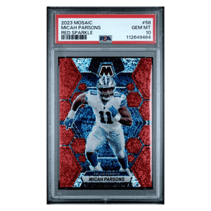 Micah Parsons PSA 10 2023 Panini Mosaic Red Sparkle Card #58