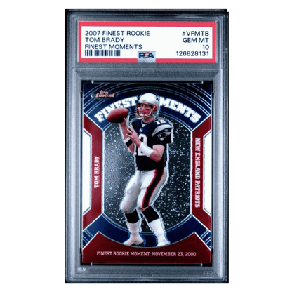 Tom Brady PSA 10 2007 Topps Finest Rookie Finest Moments Card #VFMTB