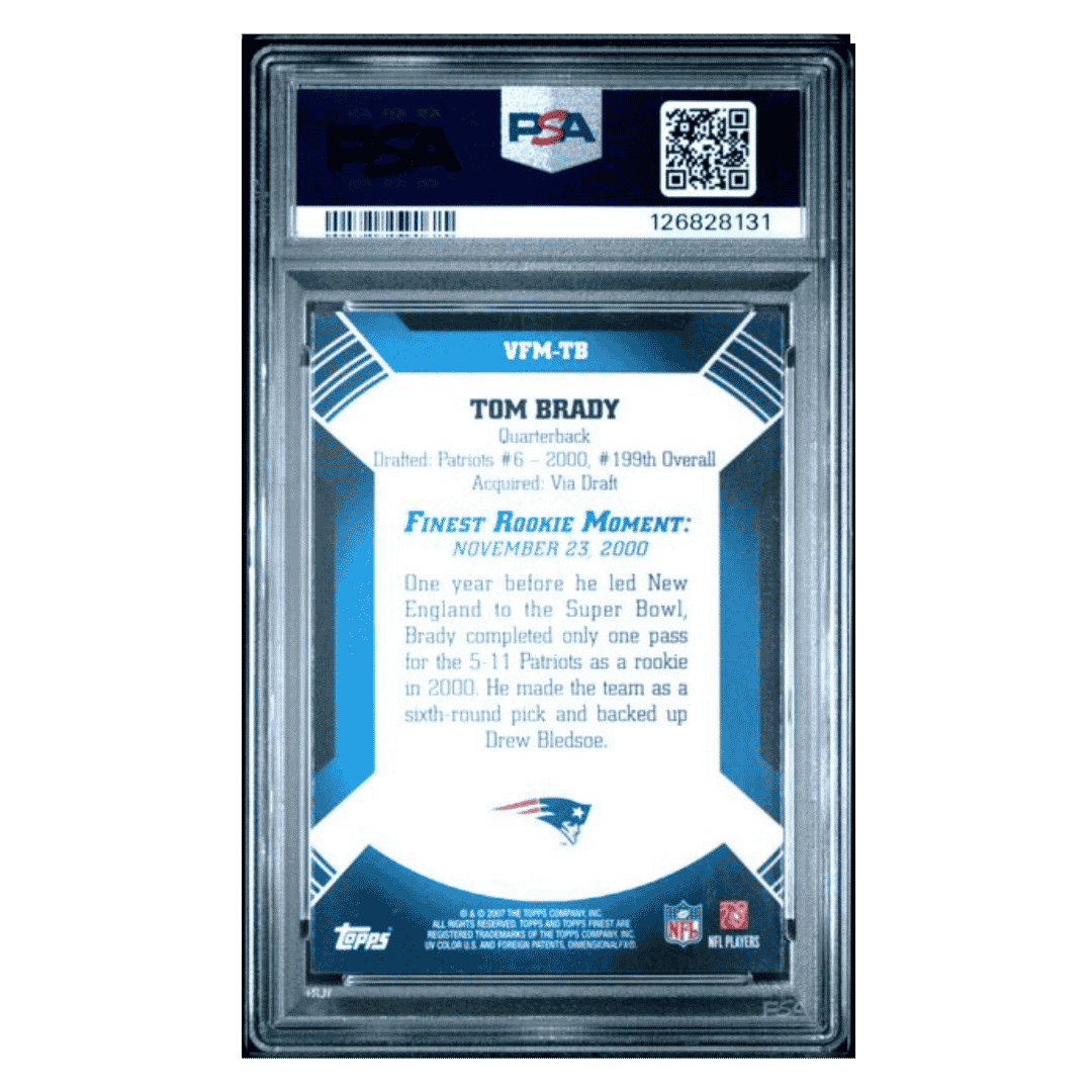 Tom Brady PSA 10 2007 Topps Finest Rookie Finest Moments Card #VFMTB