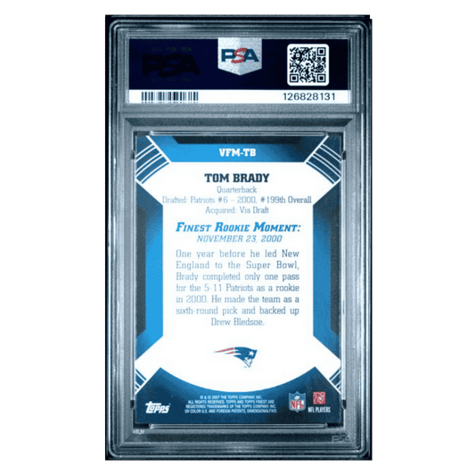 Tom Brady PSA 10 2007 Topps Finest Rookie Finest Moments Card #VFMTB