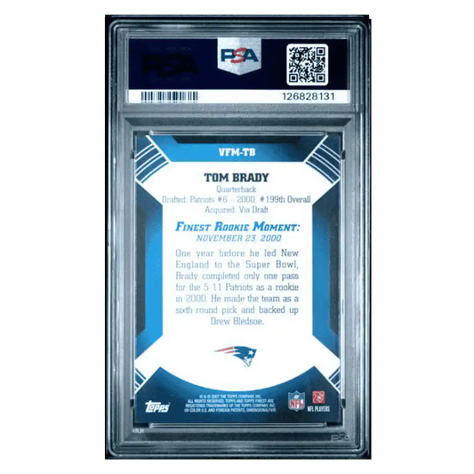 Tom Brady PSA 10 2007 Topps Finest Rookie Finest Moments Card #VFMTB