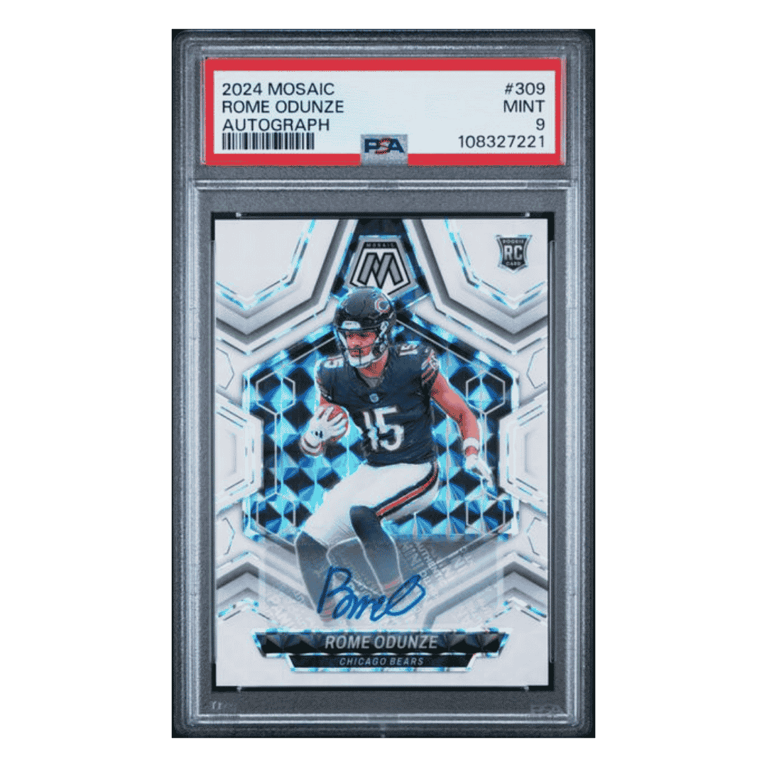 Rome Odunze PSA 9 2024 Panini Mosaic Autograph Rookie RC Card #309