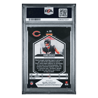 Rome Odunze PSA 9 2024 Panini Mosaic Autograph Rookie RC Card #309