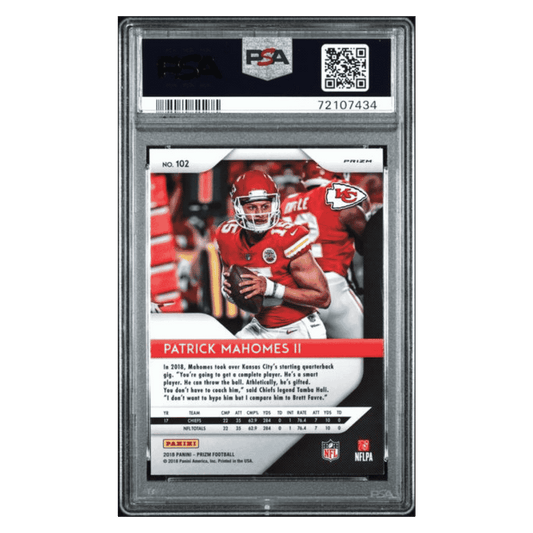 Patrick Mahomes PSA 9 2018 Panini Prizm Lazer Card #102