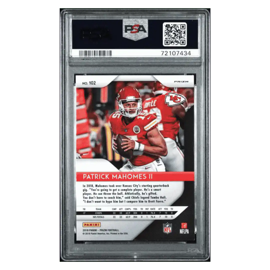 Patrick Mahomes PSA 9 2018 Panini Prizm Lazer Card #102