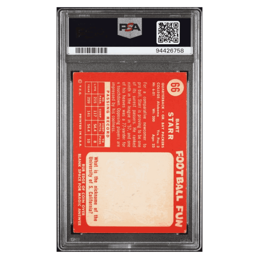 Bart Starr PSA 2 1958 Topps Card #66