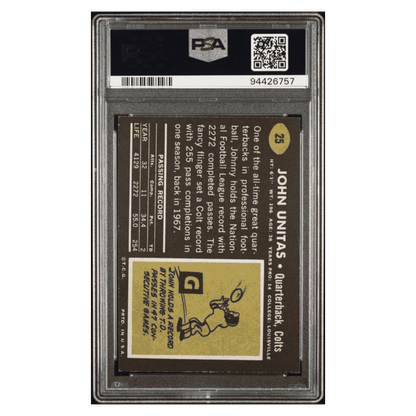 Johnny Unitas PSA 4 1969 Topps Card #25