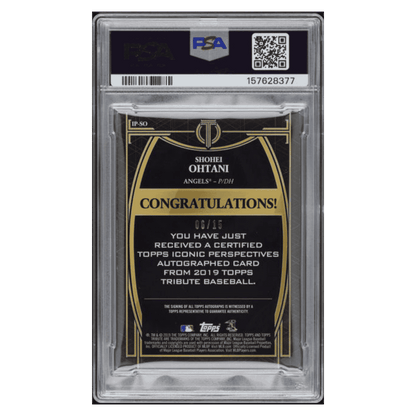 Shohei Ohtani PSA 7 2019 Topps Tribute Iconic Perspectives Autograph #d/ 15 Card #IPSO