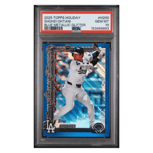 Shohei Ohtani PSA 10 2025 Topps Holiday Blue Metallic Glitter Card #H200