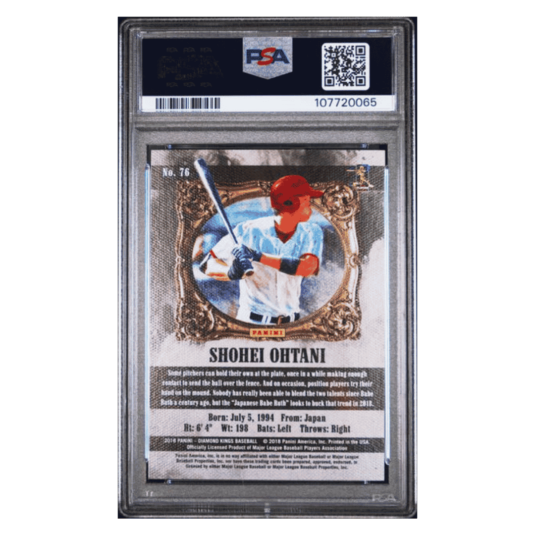 Shohei Ohtani PSA 10 2018 Panini Diamond Kings Japanese Babe Ruth Rookie RC Card #76