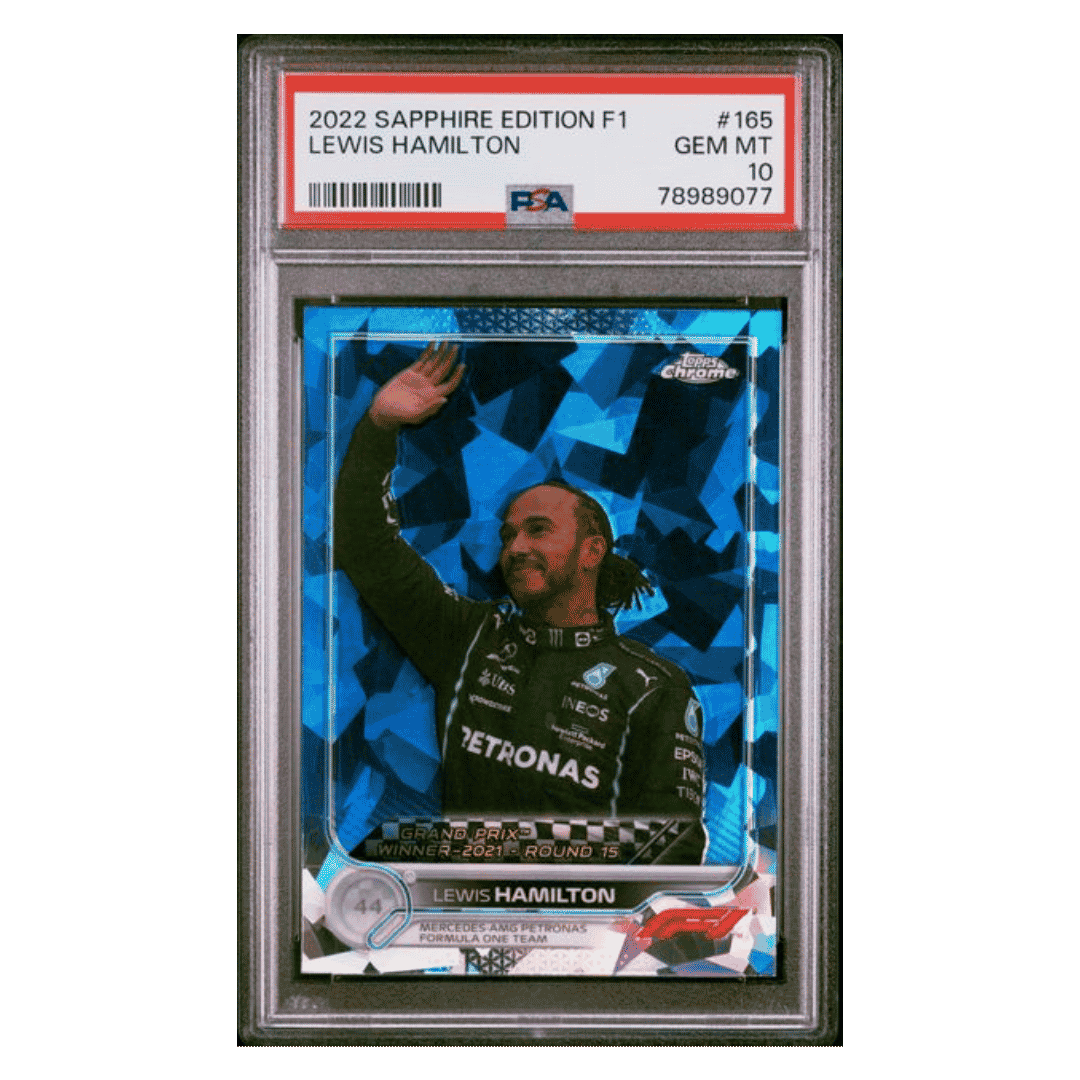 Lewis Hamilton PSA 10 2022 Topps Chrome Sapphire Edition F1 Card #165