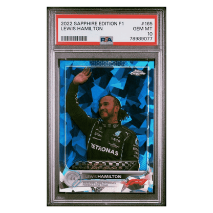 Lewis Hamilton PSA 10 2022 Topps Chrome Sapphire Edition F1 Card #165