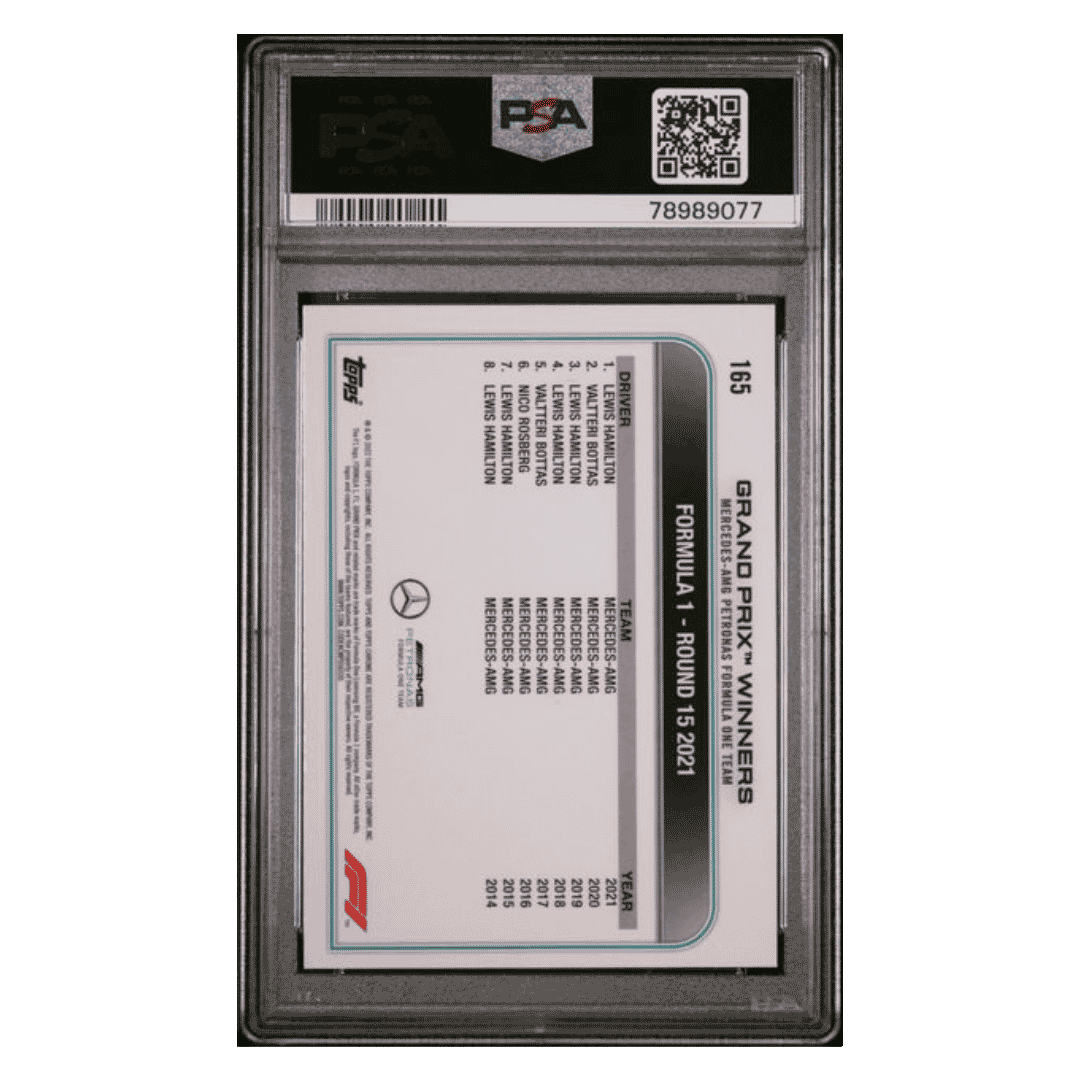 Lewis Hamilton PSA 10 2022 Topps Chrome Sapphire Edition F1 Card #165