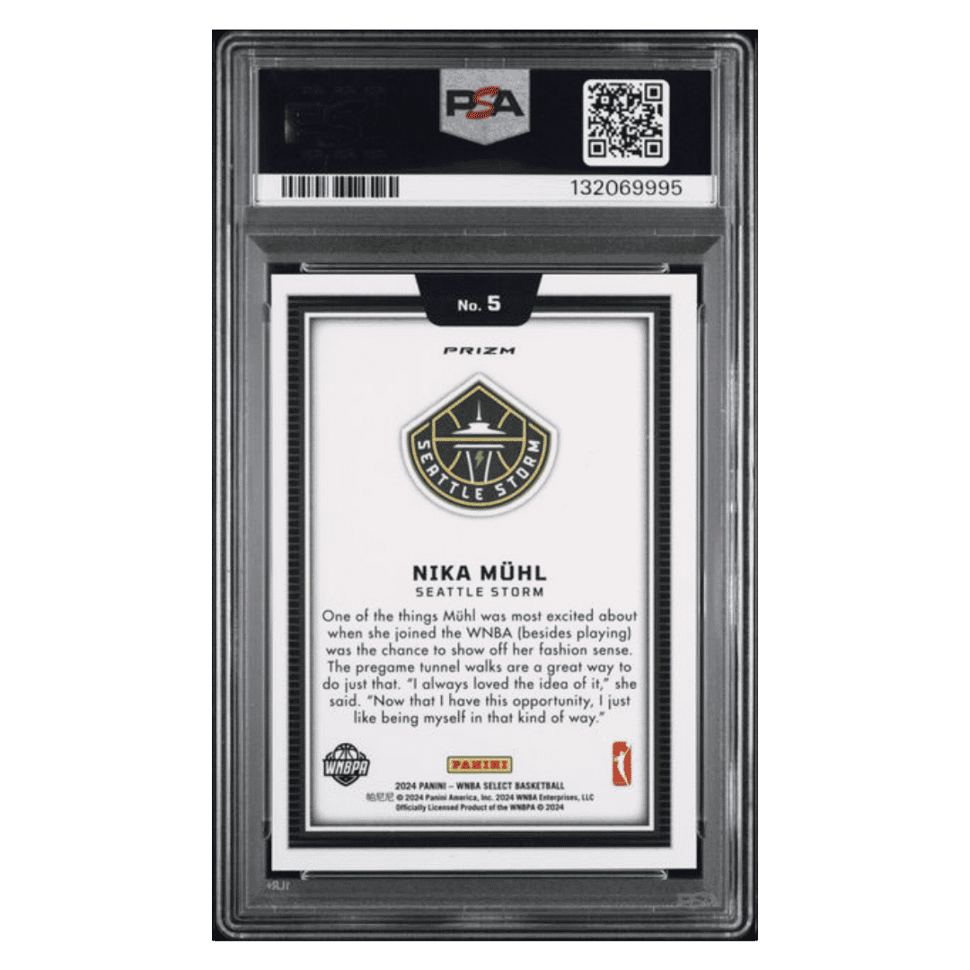 Nika Muhl PSA 9 2024 Panini Select WNBA Black Color Blast Rookie RC SSP Card #5