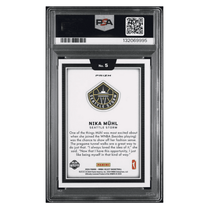 Nika Muhl PSA 9 2024 Panini Select WNBA Black Color Blast Rookie RC SSP Card #5