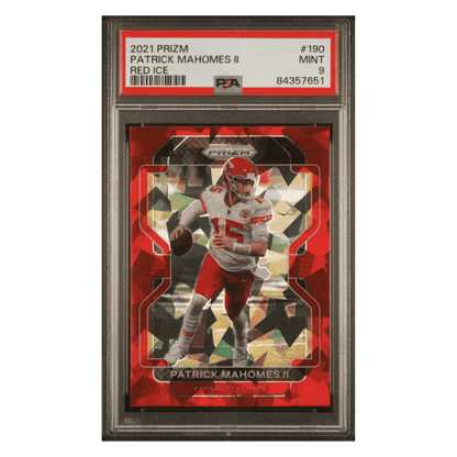 Patrick Mahomes PSA 9 2021 Panini Prizm Red Ice Card #190